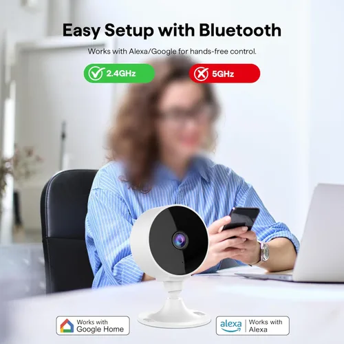 Miniatura 7 de Cámara de seguridad interior 2K 3MP, monitor de mascotas y bebés Cámara WiFi con detección de movimiento y sonido, alerta en tiempo real, audio