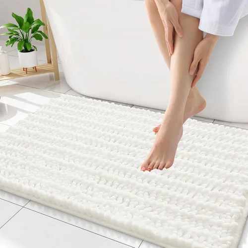 Miniatura 263 de Smiry Alfombras de Baño 24x16 pulgadas, Alfombras de Baño de Chenilla Extra Suaves y Absorbentes, Respaldo de Goma Antideslizante, Lavable a Máquina