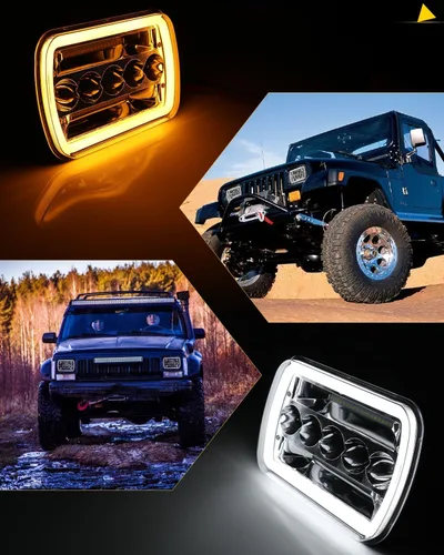 Miniatura 9 de MAYELLO Faros delanteros LED de 5x7 y 7x6, aprobados por DOT, H6054, faros delanteros de haz sellado Hi/Low, compatibles con Jeep Cherokee XJ