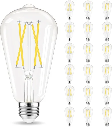Miniatura 8 de GvvooHome Bombillas LED Edison, bombilla E26 equivalente a 60 vatios, no regulable, blanco frío 4000 K, bombillas vintage ST58, 90+ CRI, 6 W 600 LM
