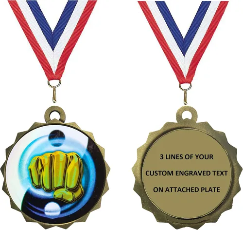 Miniatura 19 de Express Medals Various Styles 1 to 50 Pack of Engraved Gold Martial Arts Medals Trophy Award with Neck Ribbon Medal Trophies Gift Prize Karate