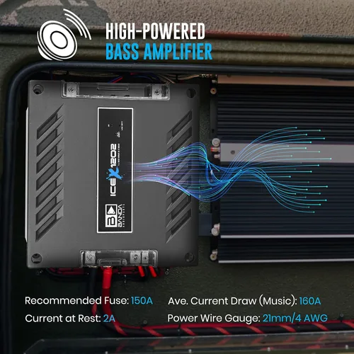 Miniatura 7 de Banda Ice X 3001-1 Canal 3000 Watts RMS 1 Ohm Amplificador para Coche