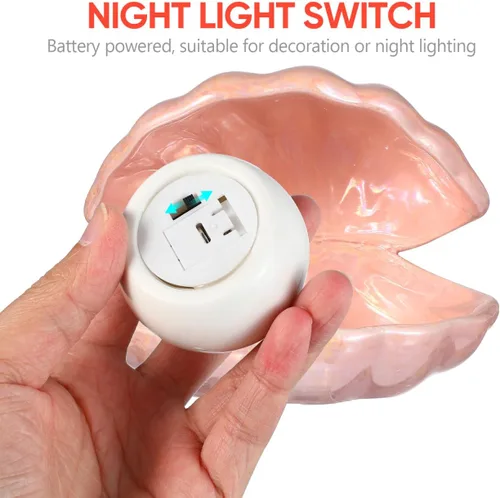 Miniatura 4 de DECHOUS Shell Pearl Night Light: LED cerámica rosa perla Shell luz escritorio mesita de noche lámpara de concha para dormitorio habitación de niños