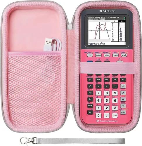 Miniatura 8 de Funda para calculadora gráfica Texas Instruments TI-84 Plus CE/TI-84 Evo/TI 84 Plus/TI-Nspire CX II CAS/TI-Nspire CX II, bolsillo de malla para Negro