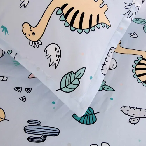 Miniatura 6 de Juego de sábanas suaves y fundas de almohada para cama Dnio, 2 piezas, sábanas para niños con estampado de dinosaurios tamaño individual 2 piezas