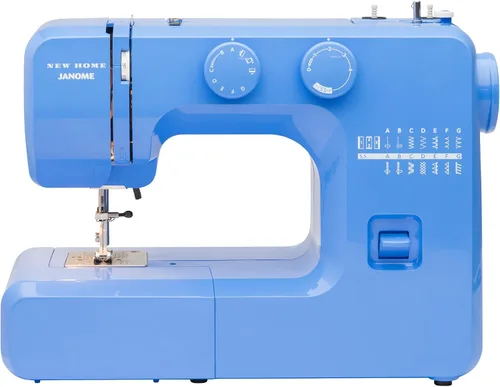 Janome Blue Couture - Máquina de coser fácil de usar con estructura metálica interior, diagrama de bobina, videos tutoriales, ¡hecha pensando en
