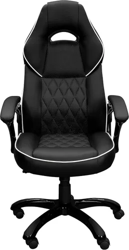 Miniatura 5 de Techni Mobili Silla ejecutiva de piel sintética con reposabrazos acolchados, silla de oficina de estilo de carreras ajustable en altura con control