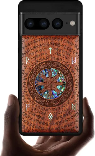 Miniatura 10 de Carveit Funda de madera de diseñador para Google Pixel 7 Pro [grabado de madera e incrustaciones de carcasa] cubierta de madera única compatible