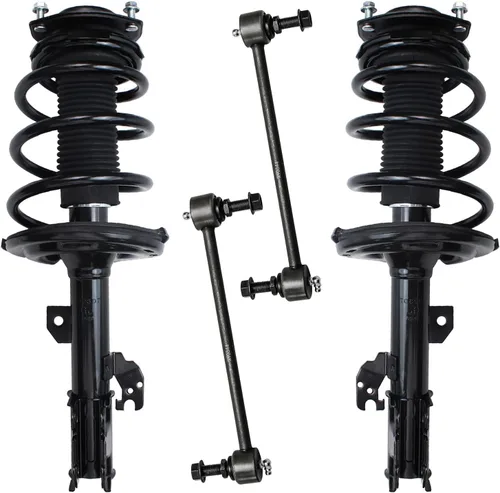 Miniatura 72 de Detroit Axle - Kit de 4 barras estabilizadoras delanteras para Ford F-150 2021 2022 2023 2024, 2 puntales con resorte helicoidal, 2 eslabones