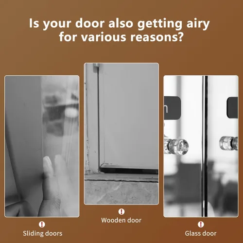 Miniatura 2 de Burlete para puerta, tapón de puerta cortable de 236 pulgadas de longitud, tapón adhesivo fuerte para puerta para puertas exteriores/interiores