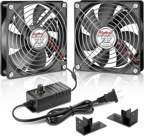 Miniatura 8 de Wathai Ventilador AC de 110 V y 240 V de 120 mm x 38 mm Muffin con controlador de velocidad variable para puerta, de habitación a habitación, estufa