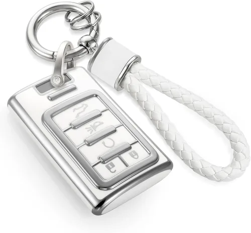 Miniatura 35 de Funda para llavero Nissan con llavero de cuerda trenzada de metal de lujo, funda suave mejorada para llave Nissan (solo 3 botones)