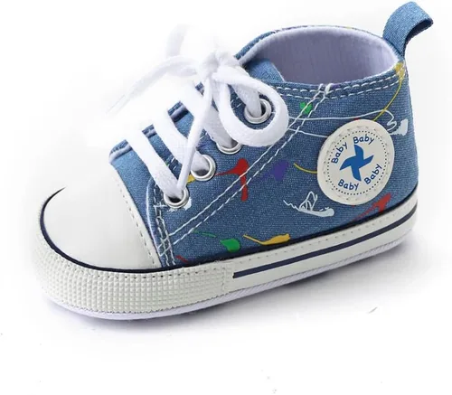 Miniatura 91 de Zapatos deportivos de lona de lona para bebés y niñas, suela antideslizante suave, suela antideslizante