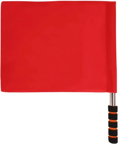 Miniatura 2 de Bandera de árbitro de acero inoxidable, bandera de mano de señal roja, mango de esponja, patrón de rendimiento de patrulla especial, bandera