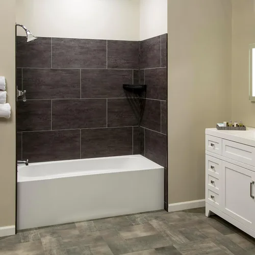 Miniatura 4 de Palisade Kit envolvente de ducha y bañera de azulejos de vinilo entrelazados de 25.6 pulgadas x 14.8 pulgadas en pizarra cenicienta