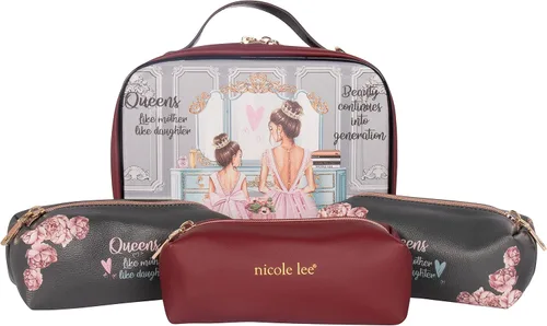 Miniatura 19 de Nicole Lee Juego de bolso cruzado de viaje con 3 bolsas de maquillaje con estampado de moda, organizador de artículos de tocador para mujer