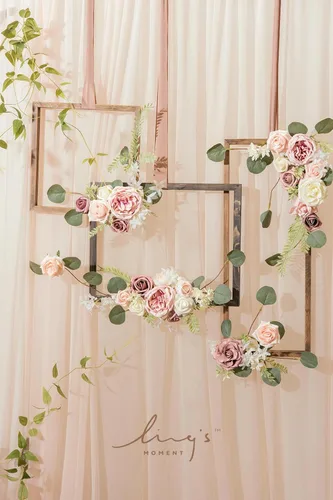 Miniatura 3 de Ling's moment Flores artificiales Austin de seda, rosas artificiales con tallo para ramos de boda, centros de mesa, fiesta, decoración del hogar
