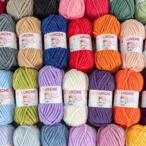Miniatura 5 de Hilado de chenilla de terciopelo para amigurumi y punto de crochet súper voluminoso 100 gr (69,0 m) (Grosor del hilo 8 mm) (Verde espárrago) 1
