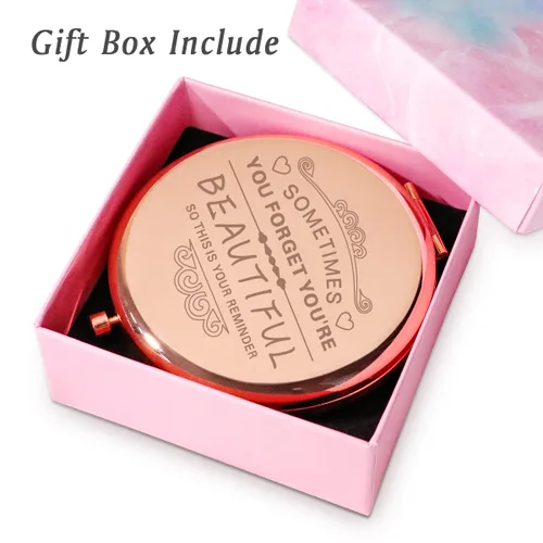 Miniatura 5 de Regalos de mejor amiga para mujeres y niñas, regalos de amistad personalizados para cumpleaños, espejo compacto grabado para mejores amigos BBF
