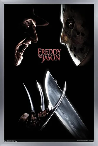 Miniatura 11 de Trends International Freddy vs. Jason - Póster de pared de una hoja, 14.725 x 22.375 pulgadas, versión enmarcada de madera de granero