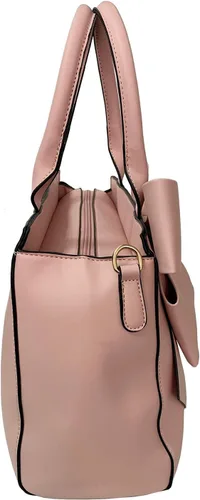 Miniatura 4 de Bolso de mano para mujer, juego de 2 piezas con nudo de lazo grande, de piel sintética, con asa superior, bolsa de mano de diseño, cartera de mano