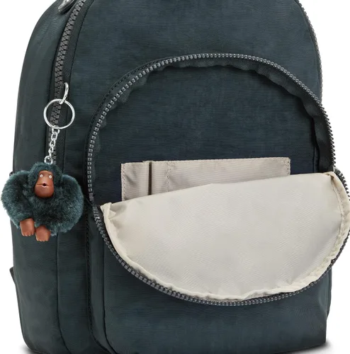 Miniatura 33 de Kipling Mochila pequeña Seoul para mujer, duradera, correas acolchadas para el hombro con funda para tableta, bolsa, Firma Emb, Mochila para tableta