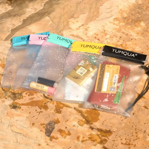 Miniatura 8 de YUMQUA Bolsa impermeable transparente, bolsa impermeable para documentos, soporte para pasaporte, funda hermética para mapas, bolsa impermeable a