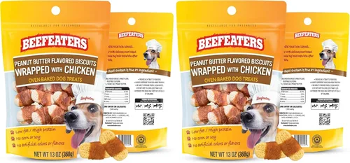 Miniatura 12 de Beefeaters Galletas de mantequilla de maní para perros con pollo real, 13 onzas, horneadas, altas en proteínas y bajas en grasa para perros
