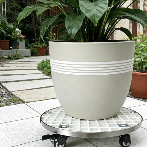 Miniatura 5 de ARTLINE Soporte rodante resistente para plantas con ruedas de bloqueo, base de rodillo para macetas de 23 pulgadas para árboles grandes en macetas