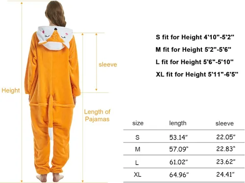 Miniatura 6 de Petrella Pijama de forro polar de animal para mujer, disfraz de una pieza para Navidad, Halloween, cosplay