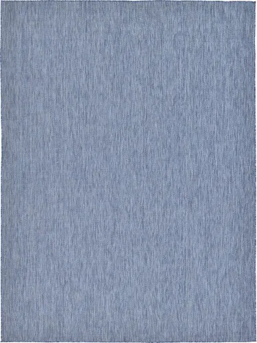 Miniatura 69 de Unique Loom Collection Alfombra de Área Plana Casual de Transición Sólida Jaspeada para Interiores/Exteriores (Pasillo 2' x 6' 1", Azul/Azul Marino)