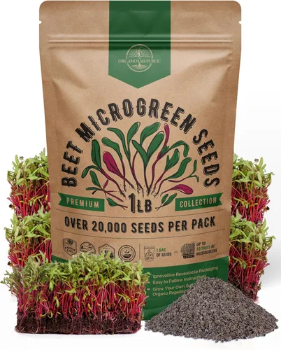 Miniatura 13 de Organo Republic Semillas de germinación de rúcula y microgreens – 55,000 semillas de reliquia sin OMG, brotes en bolsa resellable de 4 onzas