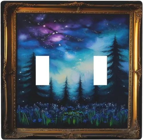 Miniatura 93 de BirdArt - Cubierta decorativa para interruptor de luz de 1 cuadrilla, placa de pared dúplex individual, placa frontal eléctrica para decoración