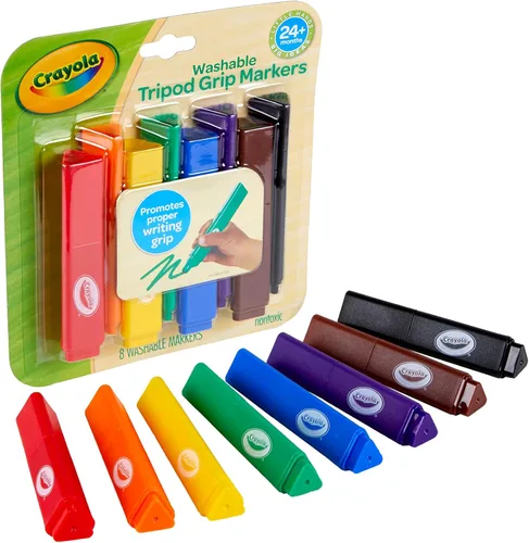 Miniatura 2 de Crayola Marcadores Triangulares para Niños Pequeños (8 unidades), Marcadores Lavables de Fácil Agarre para Niños Pequeños, Suministros de Arte