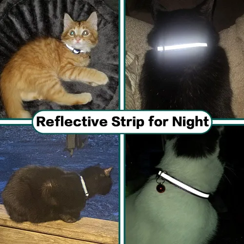 Miniatura 6 de Collar de Gato Airtag Separable, Collar Reflectante para Gatito con Soporte para Apple Air Tag y Campana para Gatos Niña y Niño, 0.4 Pulgadas