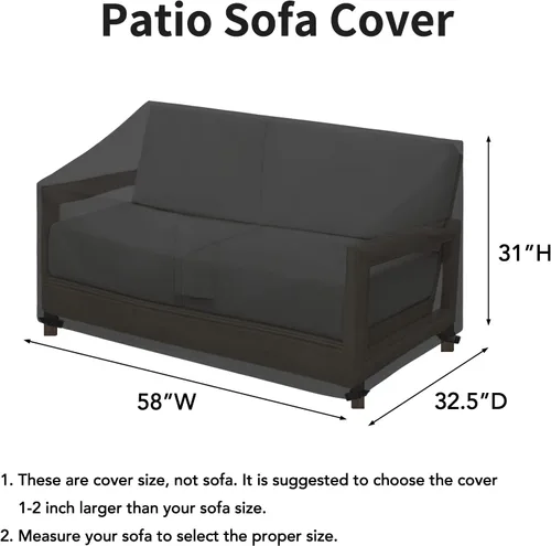 Miniatura 3 de Easy-Going Funda impermeable para sofá de patio, resistente a los rayos UV, funda de sofá biplaza para exteriores, funda para muebles de jardín