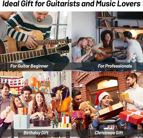 Miniatura 7 de Cejilla de guitarra, cejilla negra, soporte para púas en la cejilla para guitarra acústica y eléctrica, ukulele, mandolina, banjo (negro)
