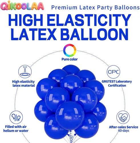 Miniatura 2 de 32 globos grandes de color azul oscuro de 18 pulgadas, globos redondos de látex grandes para decoración de cumpleaños y bodas (azul oscuro)