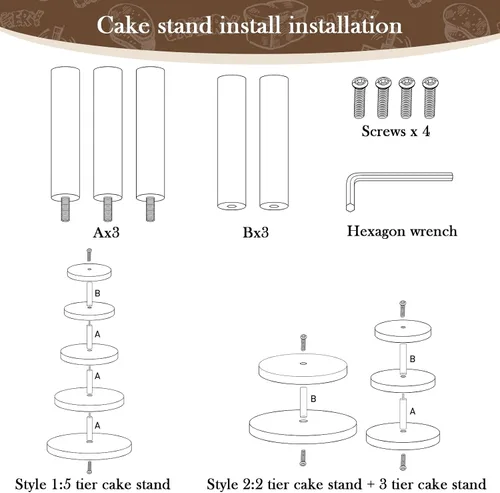 Miniatura 7 de Ayfjovs Soporte de madera para cupcakes de 5 niveles, soporte de madera rústica para tartas, soporte de exhibición de postres, rebanadas de madera