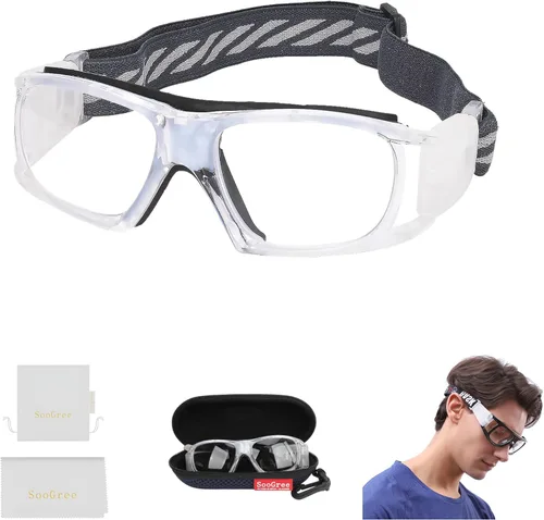 Miniatura 21 de SooGree Sports Glasses - Racquetball Goggles Basketball Football Eye Protective G8033 Marco Negro Almohadilla Gris
