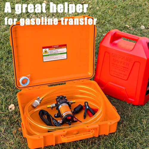 Miniatura 7 de Bomba eléctrica de transferencia de combustible de 12 V CC, transfiere hasta 110 galones de gasolina o diesel por hora, perfecta para automóviles