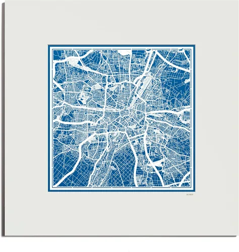 Miniatura 30 de O3 Design Studio Mapa de corte de papel Madrid negro mate de 20 x 20 pulgadas