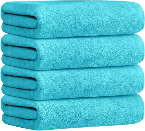 Miniatura 44 de JML Toallas de microfibra, juegos de toallas de baño (paquete de 6, 27 x 55 pulgadas), extra absorbentes, de secado rápido, multiusos, para baño