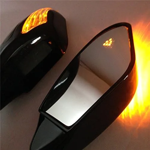 Miniatura 4 de HK - Espejos laterales LED integrados color negro brillante compatibles con Suzuki GSXR 600/750 GSXR 1000 1100 Hayabusa GSF 600S 1200 1200S BANDIT