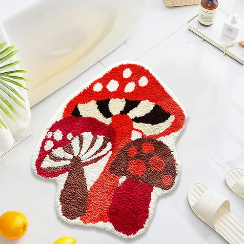 Miniatura 10 de UKELER Alfombras de baño para niños, lindas alfombras con forma de hamburguesa para decoración del hogar, alfombra suave para guardería