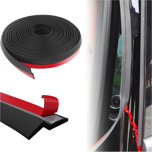 Burlete automotriz de 13 pies, tira de sello de goma súper flexible en forma de Z para reducir el ruido y el polvo, se ajusta perfectamente a 360°,
