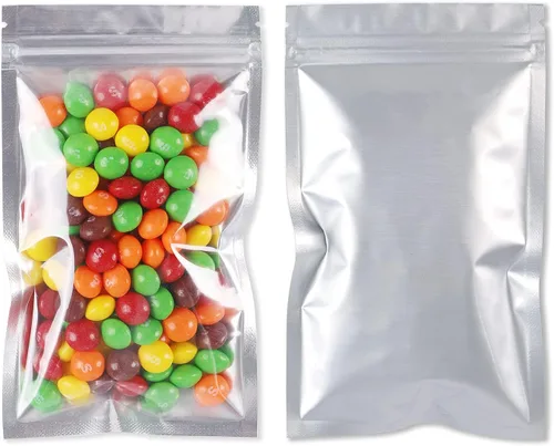 Paquete de 100 bolsas de Mylar para almacenamiento de alimentos de 3.3 x 5.5 pulgadas, bolsas resellables a prueba de olores con ventana