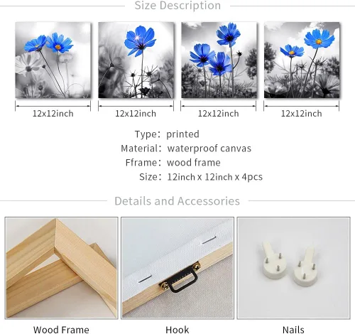 Miniatura 6 de The Simple Life - Lienzos decorativos para pared de sala, baño, cocina o dormitorio, pinturas decorativas de árboles, pájaros y flores, conjunto