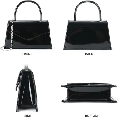 Miniatura 5 de Milisente Bolso de noche para mujer, bolso de mano para fiesta nupcial, bolsos de cóctel y baile de graduación con charol