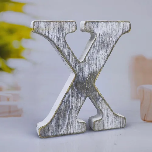 Miniatura 25 de Letras de madera rústica sin terminar de 6 pulgadas para decoración de pared, letras decorativas de pie en rodajas, decoración de tablero